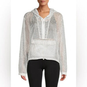 NWT Good American Icy Leopard Print Windbreaker Jacket Lightweight Size 2 (M)